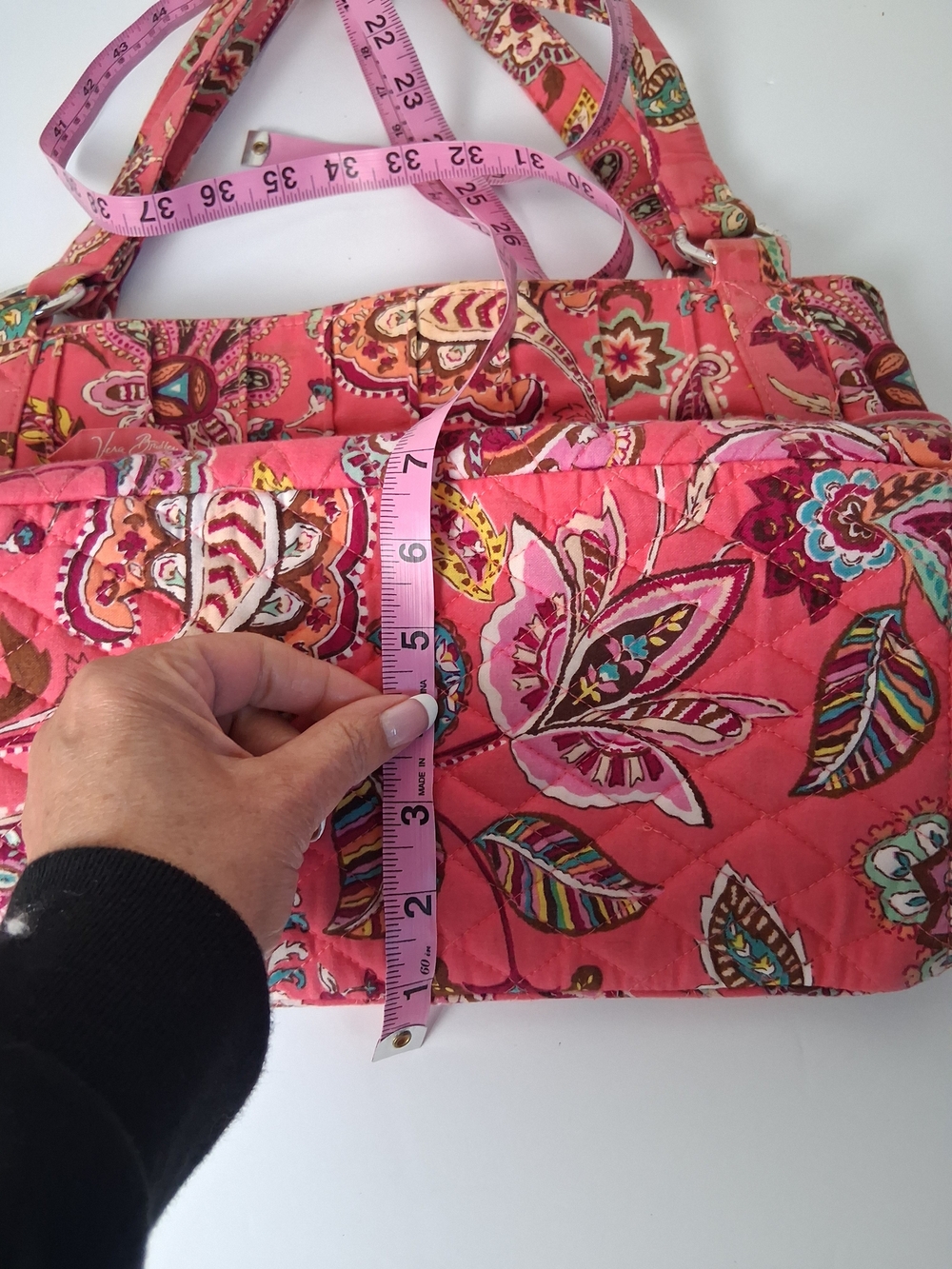Vera Bradley Call Me Coral Stephanie Quilted Floral Shoulder Bag - Picture 7 of 9